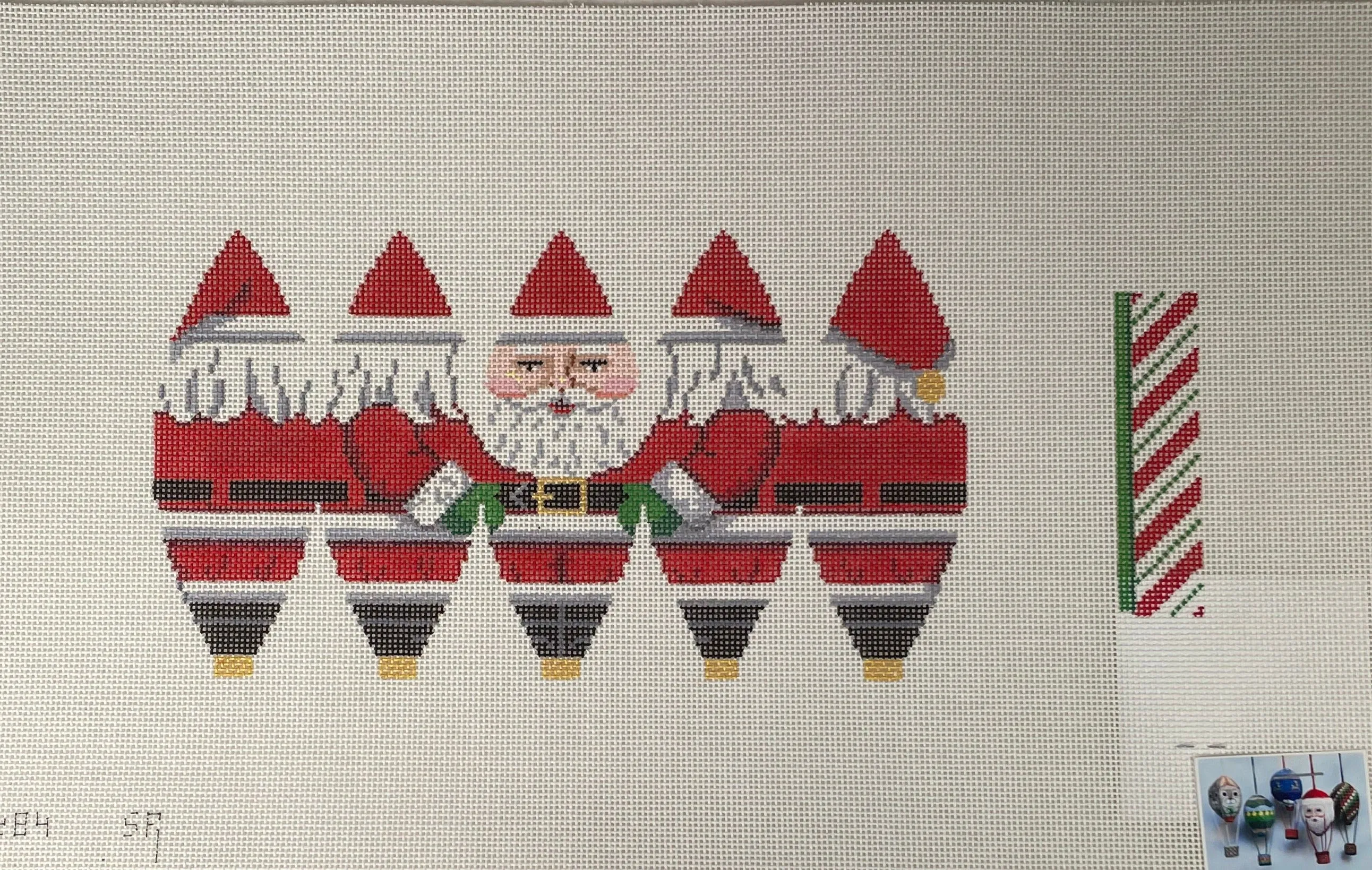 * Susan Roberts Needlepoint 5284 Full Santa, 3D Hot Air Balloon