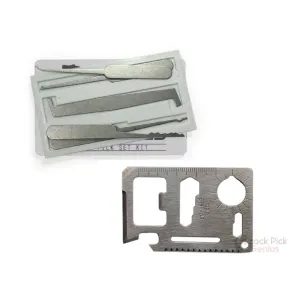 1 Wallet Size Lock Pick Set 5pcs tools with 10 in 1 Multitool