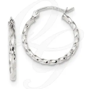 10k WG Twist Polished Hoop Earring