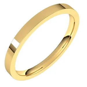 10K Yellow 2 mm Flat Comfort Fit Light Band Size 6