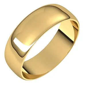 10K Yellow 6 mm Half Round Ultra-Light Band Size 11.5