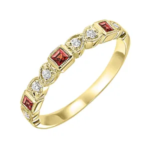 10KT Yellow Gold & Diamond Classic Book Stackable Fashion Ring  - 1/10 ctw