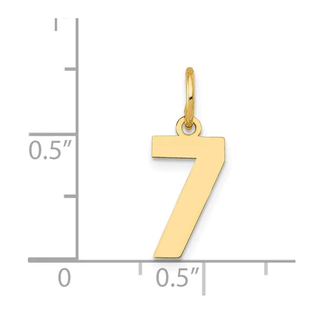 14k Small Polished Number 7 Charm