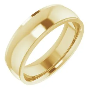 14K Yellow 6 mm Comfort Fit Edge Band Size 7.5