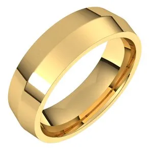 14K Yellow 6 mm Knife Edge Comfort Fit Band Size 4.5