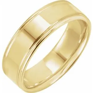 14K Yellow 7 mm Grooved Band Size 7
