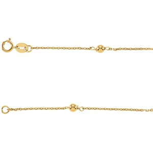 14K Yellow Gold Bead 6" Youth Bracelet