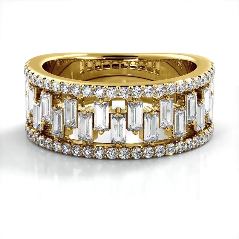 1.50 ct. Baguette And Round Diamond Wedding Band