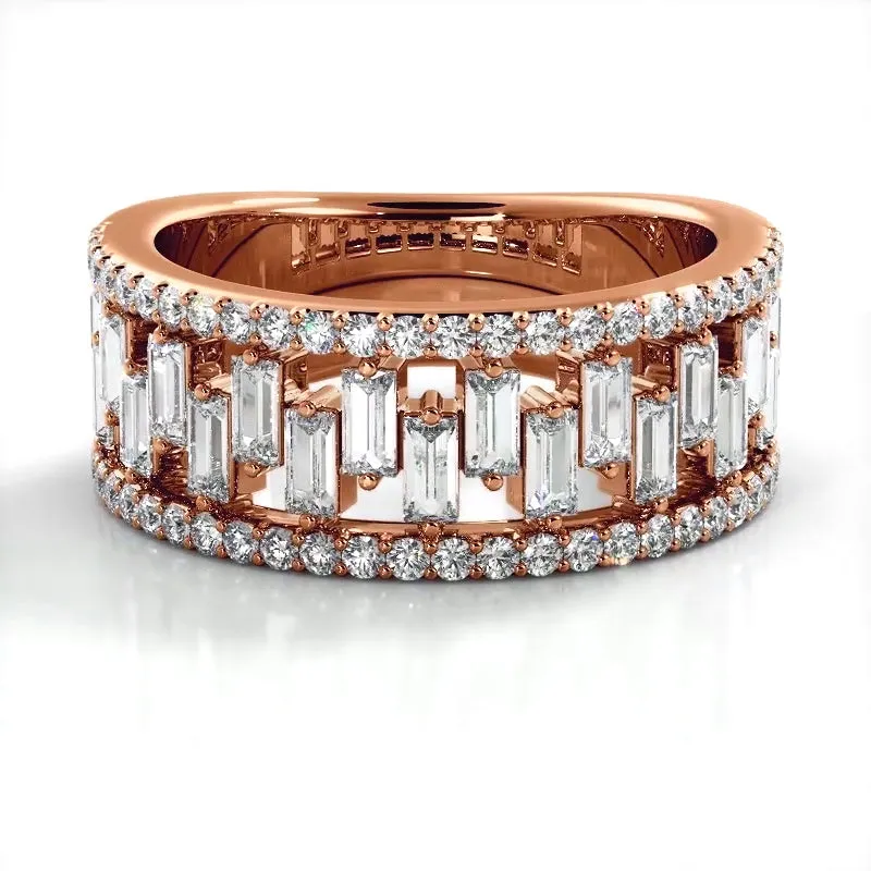 1.50 ct. Baguette And Round Diamond Wedding Band