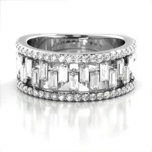 1.50 ct. Baguette And Round Diamond Wedding Band
