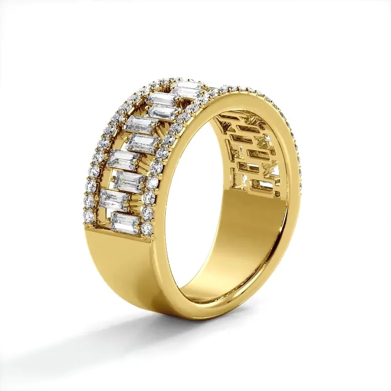 1.50 ct. Baguette And Round Diamond Wedding Band