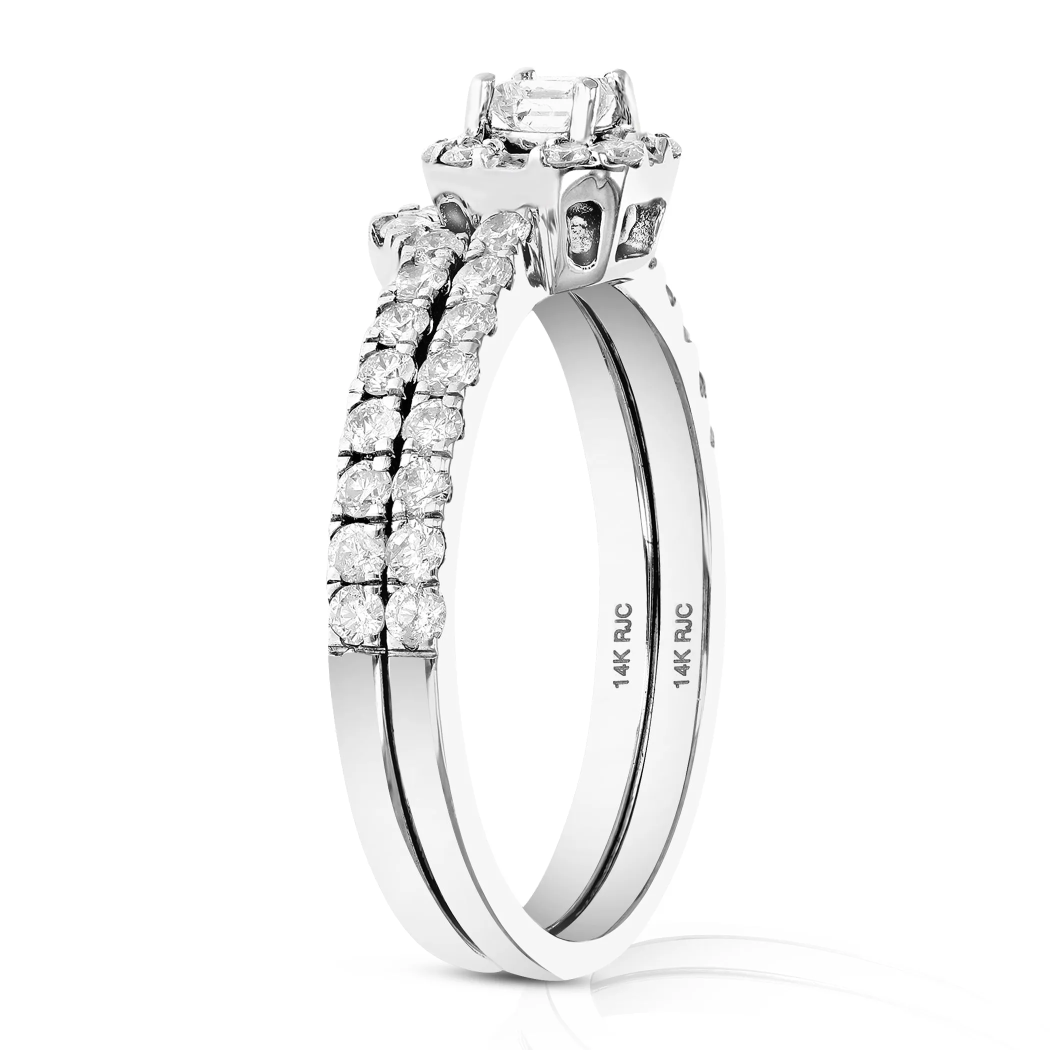 3/4 cttw Princess Diamond Bridal Set in White Gold