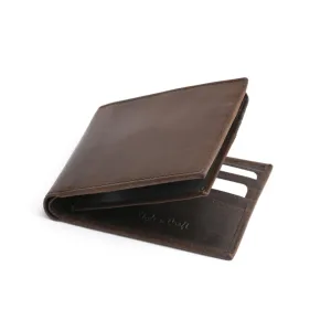 391004 Brown Bifold Pass-Case Leather Wallet with Flap | Style n Craft