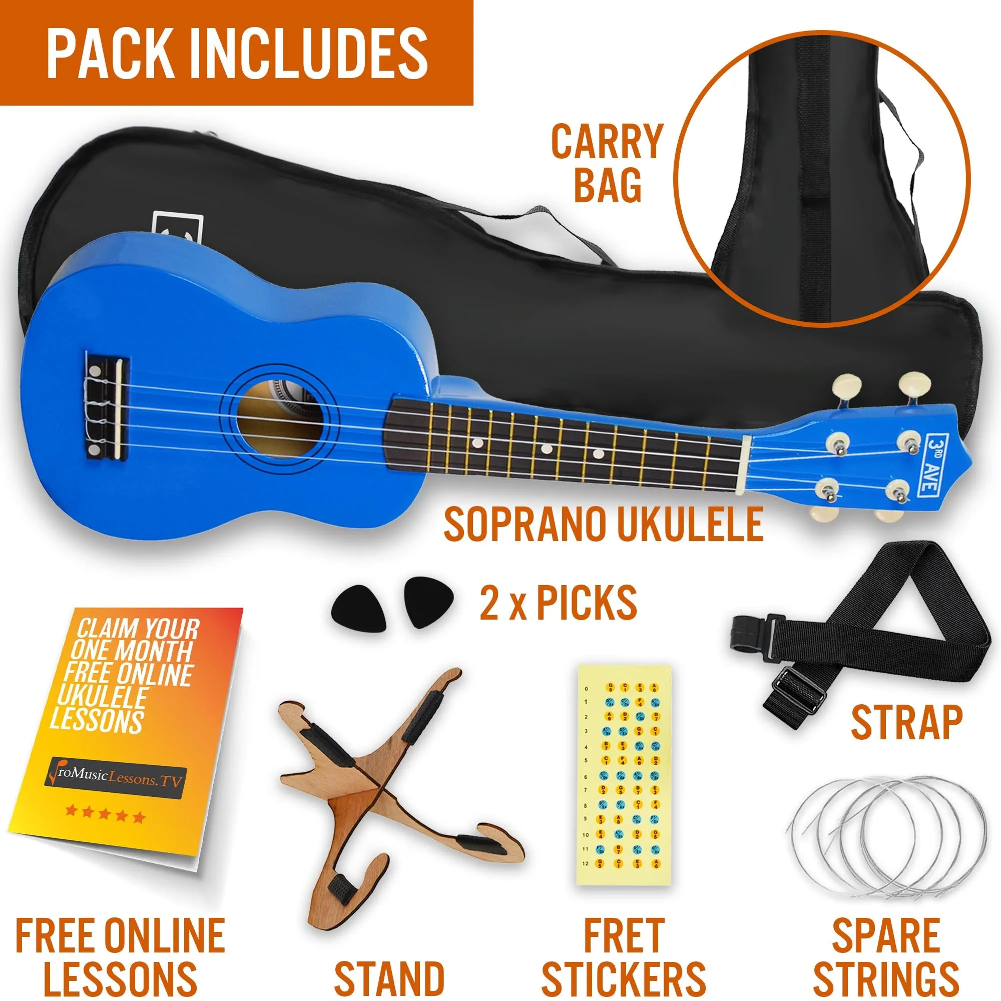 3rd Avenue Soprano Ukulele Starter Pack