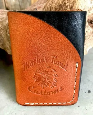 4 Banger Minimalist Men's Women's Black & Tan Sepichi Veg Tan Leather Wallet
