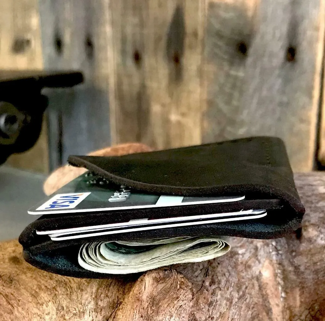 4 Banger Minimalist Men's Women's Black Tooled Sepichi Veg Tan Leather Wallet
