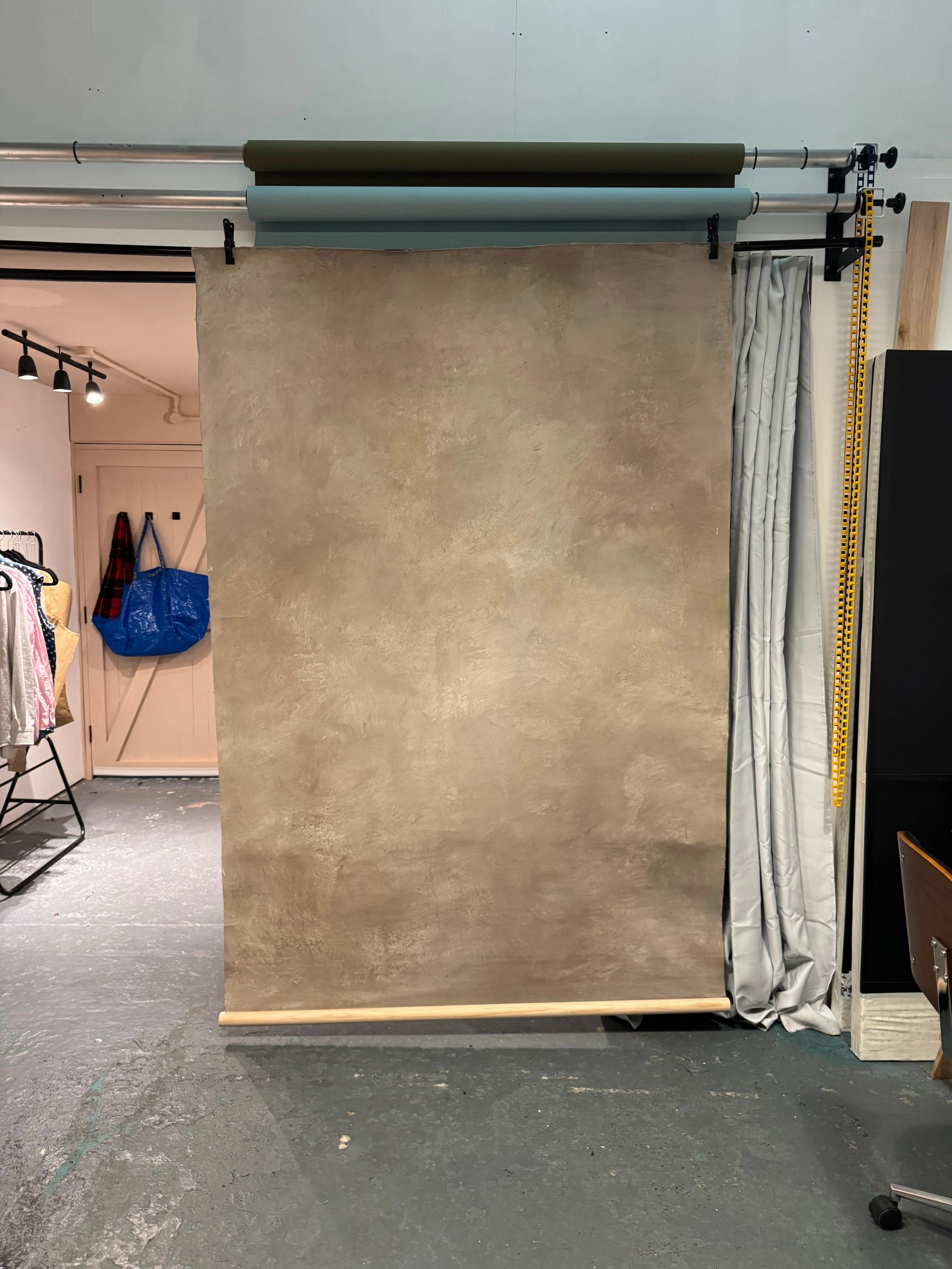 5x7ft Kate Light Brown and Yellow Texture Hand Painted Canvas Backdrop