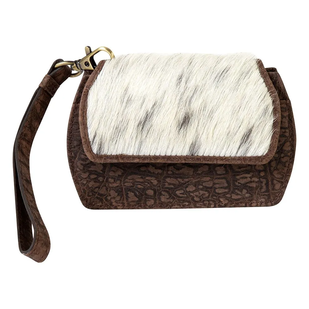 8464 Presti Black Hairon Wristlet Wallet