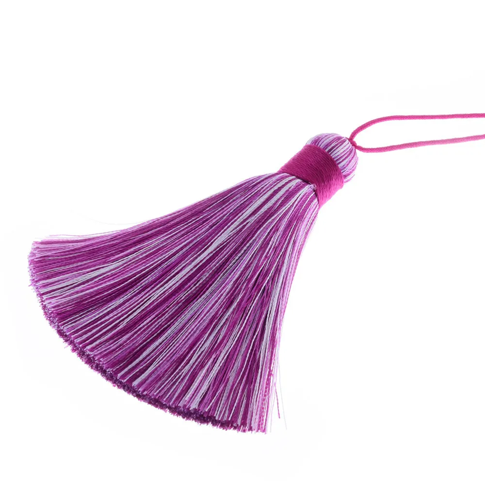 8cm Rainbow Rayon Tassel Silk Tassels Multicolor Gradient Color Jewelry Making Supplies Keychain Handbag  2pcs 10190958
