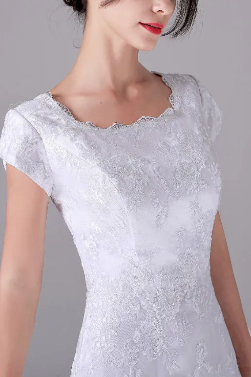 A-Line Short sleeves Asymmetrical Ankle Length Bateau mother's dress