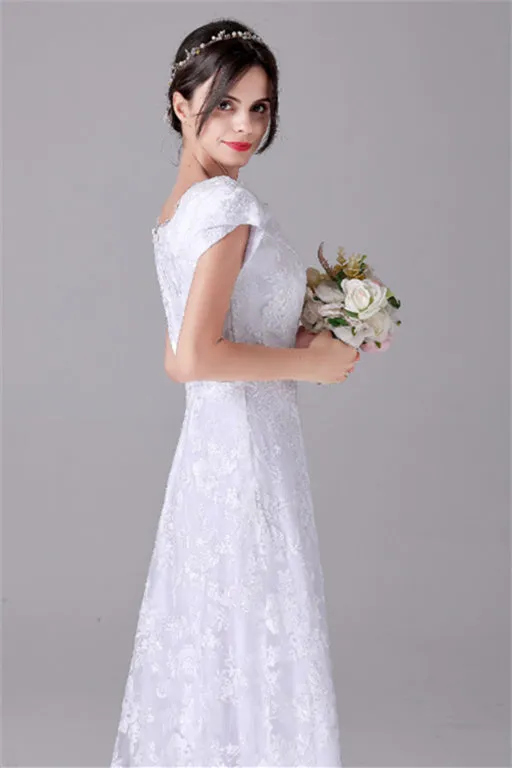 A-Line Short sleeves Asymmetrical Ankle Length Bateau mother's dress