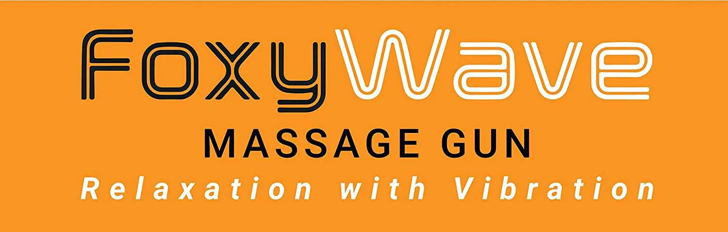 activelife - FoxyWave Electric Massage Gun with Heating Function, Handheld Deep Tissue Muscle Massage Gun for Fascia Pain Relief, 7 Massage Heads Included, Body Massager