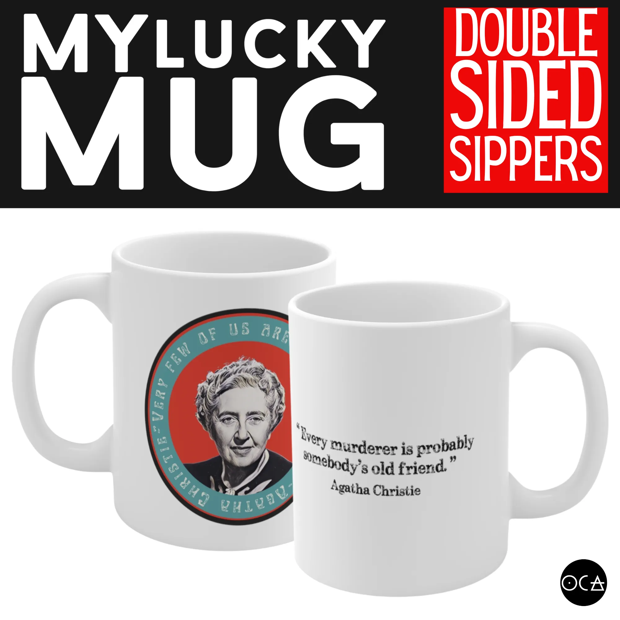 Agatha Christie Mug (Doublesided/2 Color Options)