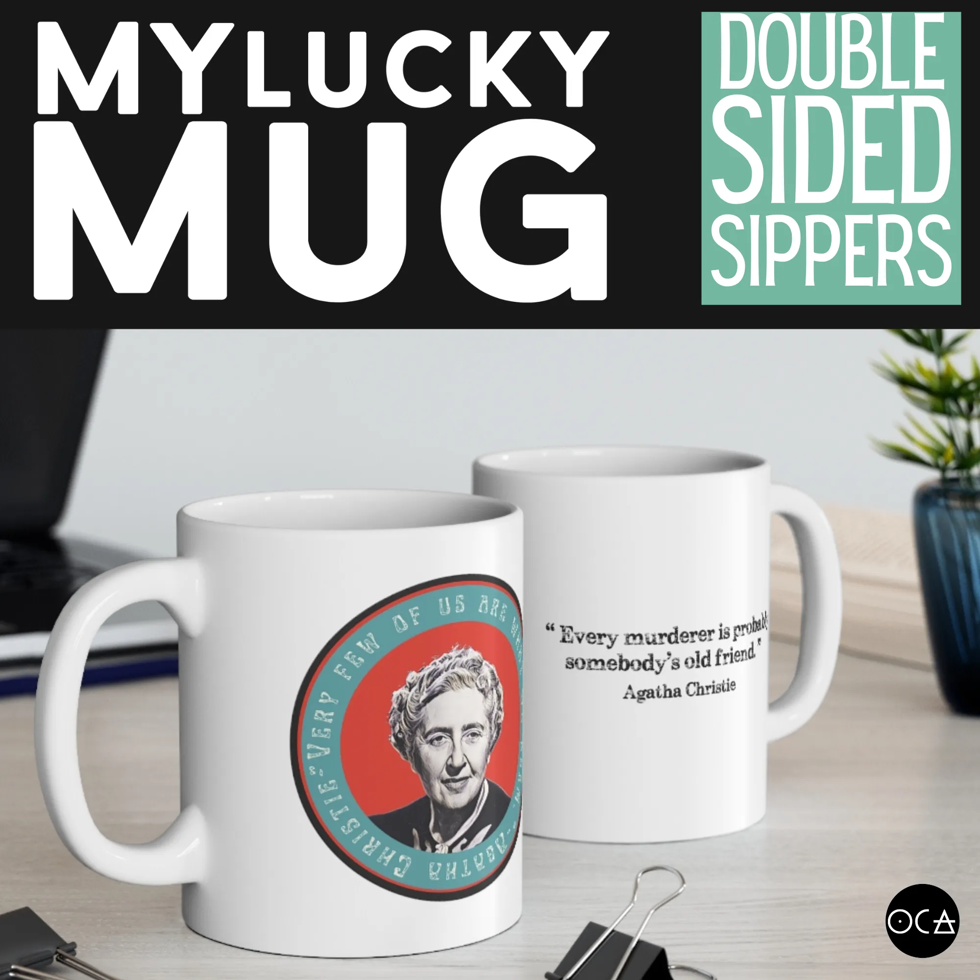 Agatha Christie Mug (Doublesided/2 Color Options)