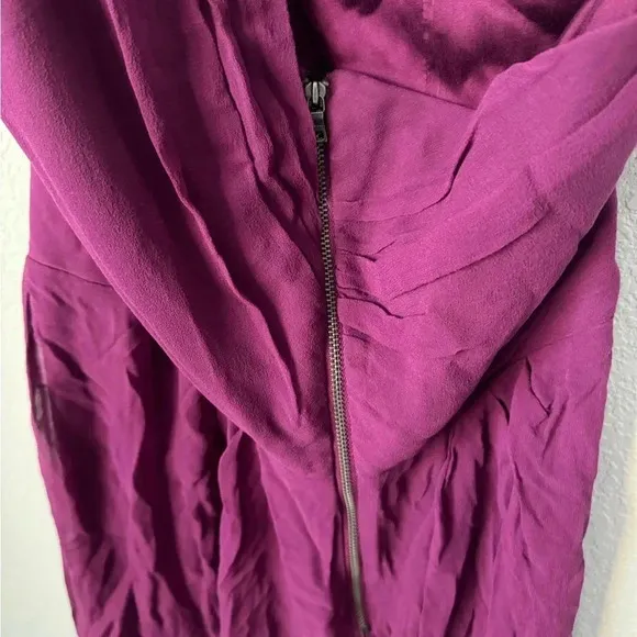 ALICE   OLIVIA Silk One Shoulder Purple Dress