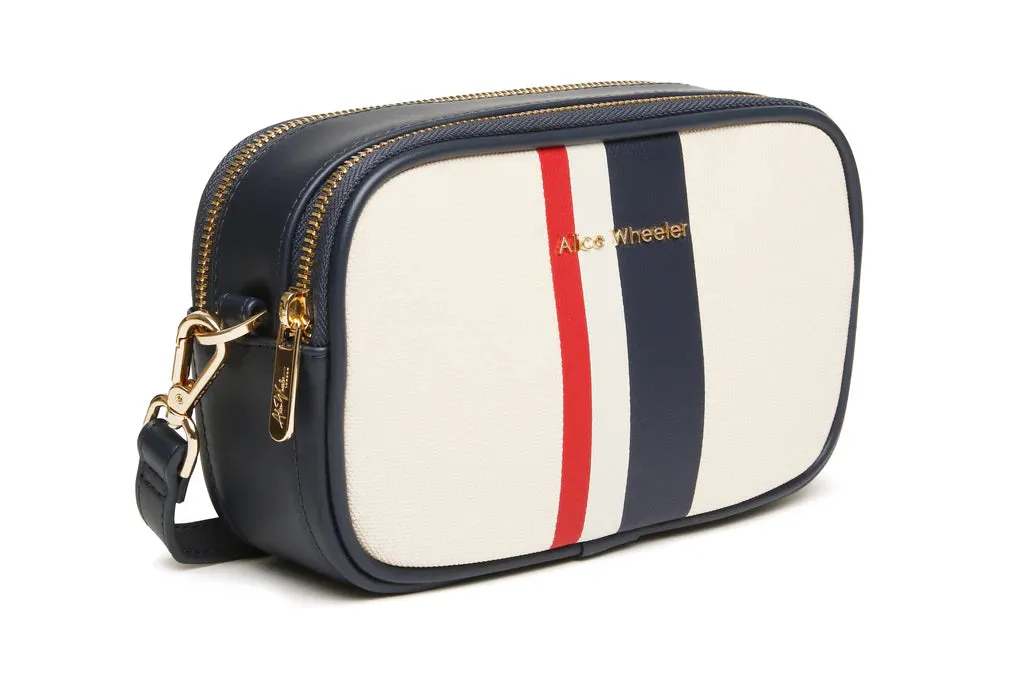 Alice Wheeler Madrid CrossBody Bag Navy Stripe
