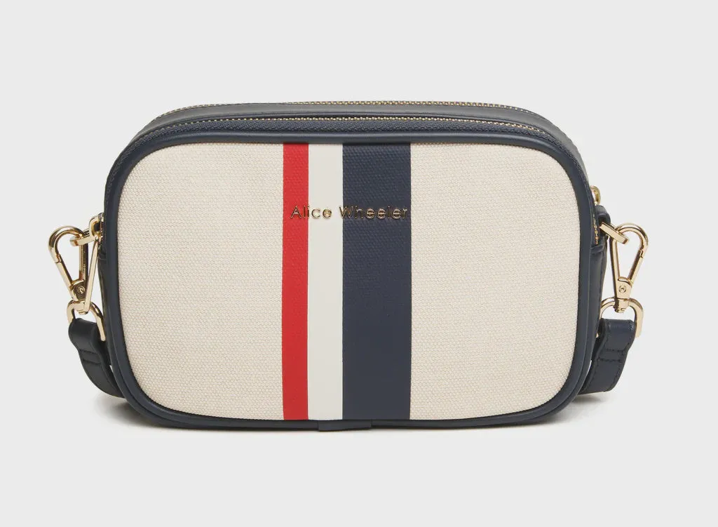 Alice Wheeler Madrid CrossBody Bag Navy Stripe