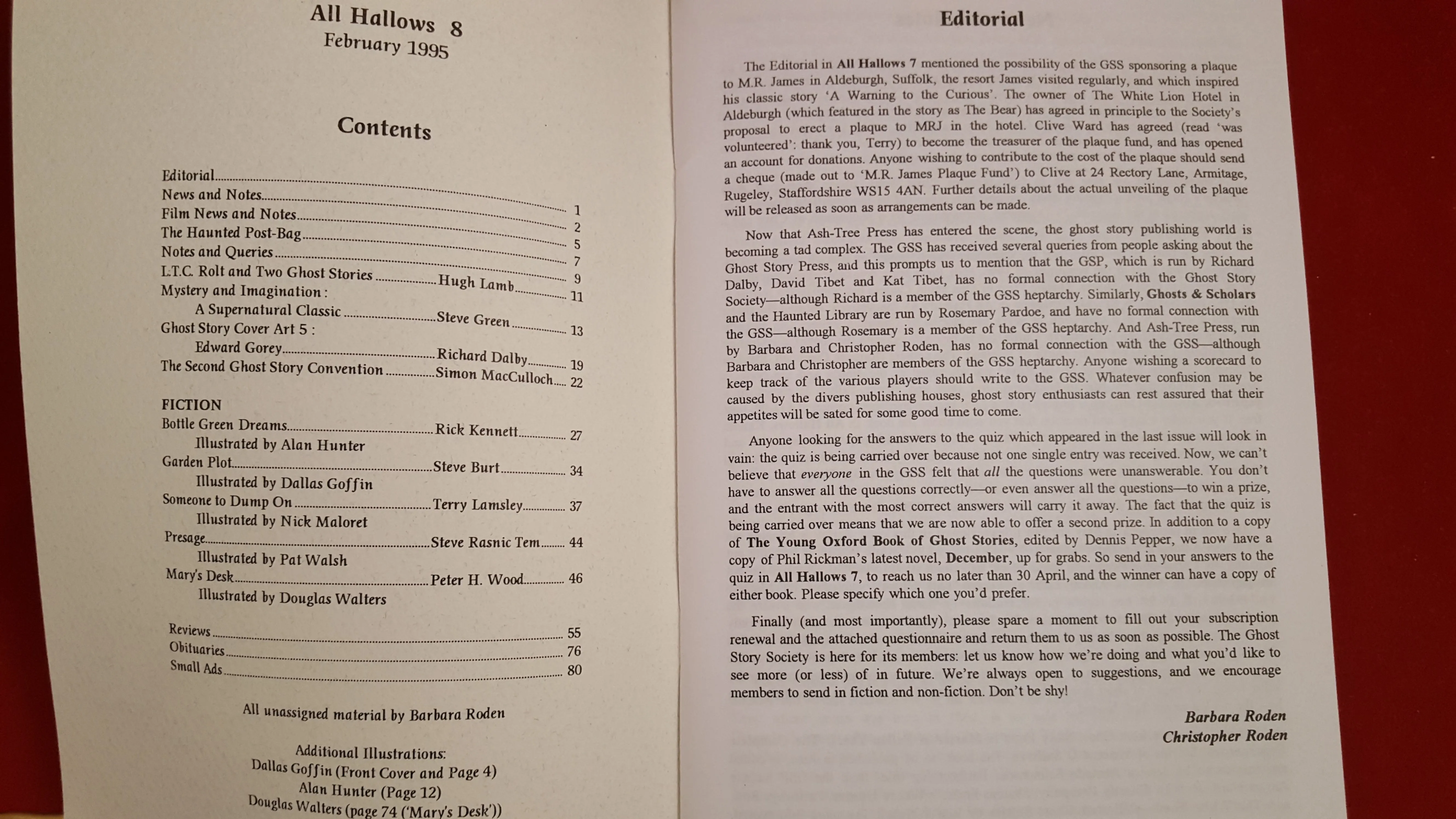 All Hallows 8 - The Journal of The Ghost Story Society, February 1995
