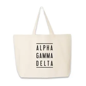 Alpha Gamma Delta Sorority Printed on Large Canvas Tote Bag