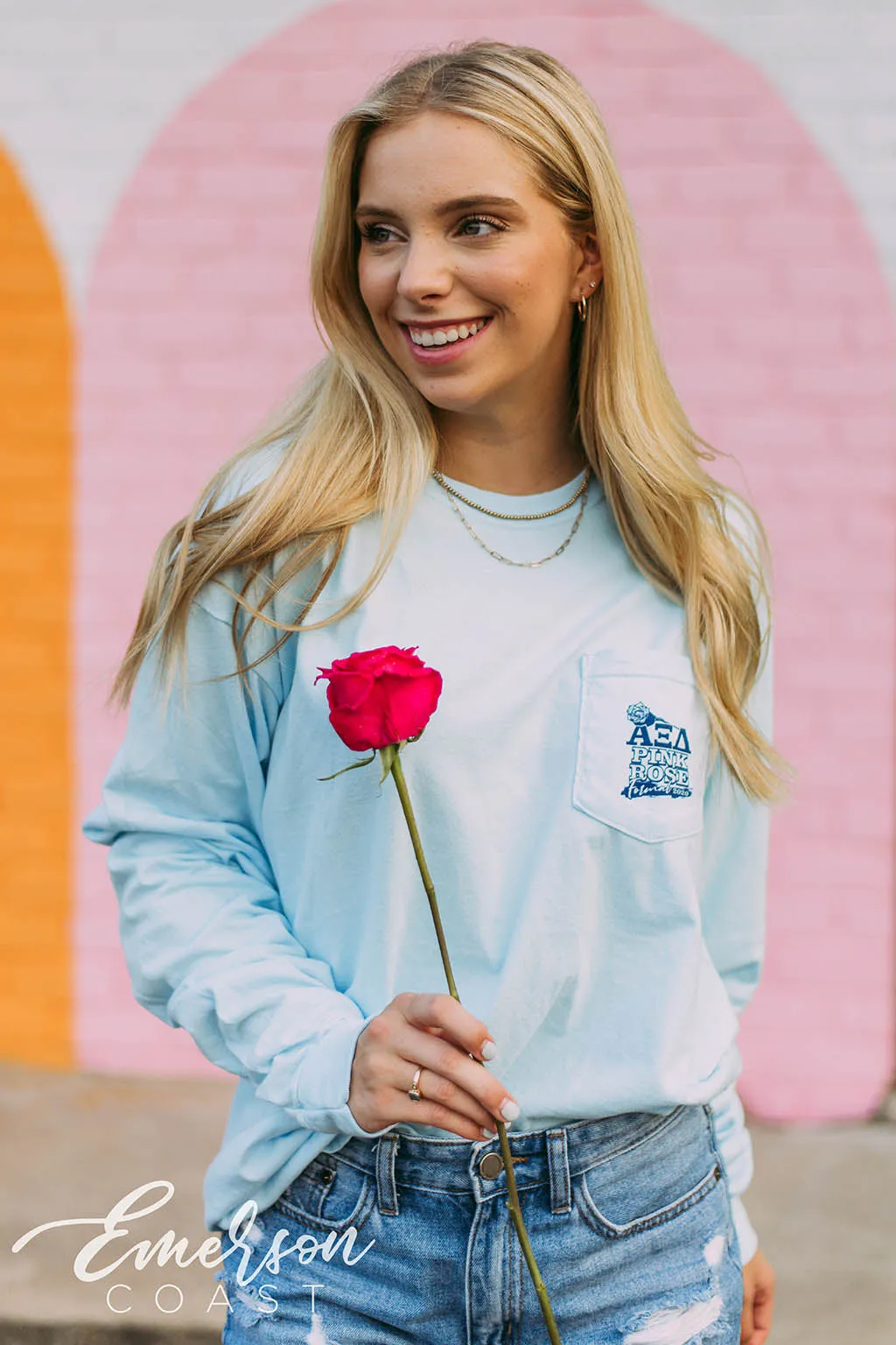 Alpha Xi Delta Pink Rose Formal Tee