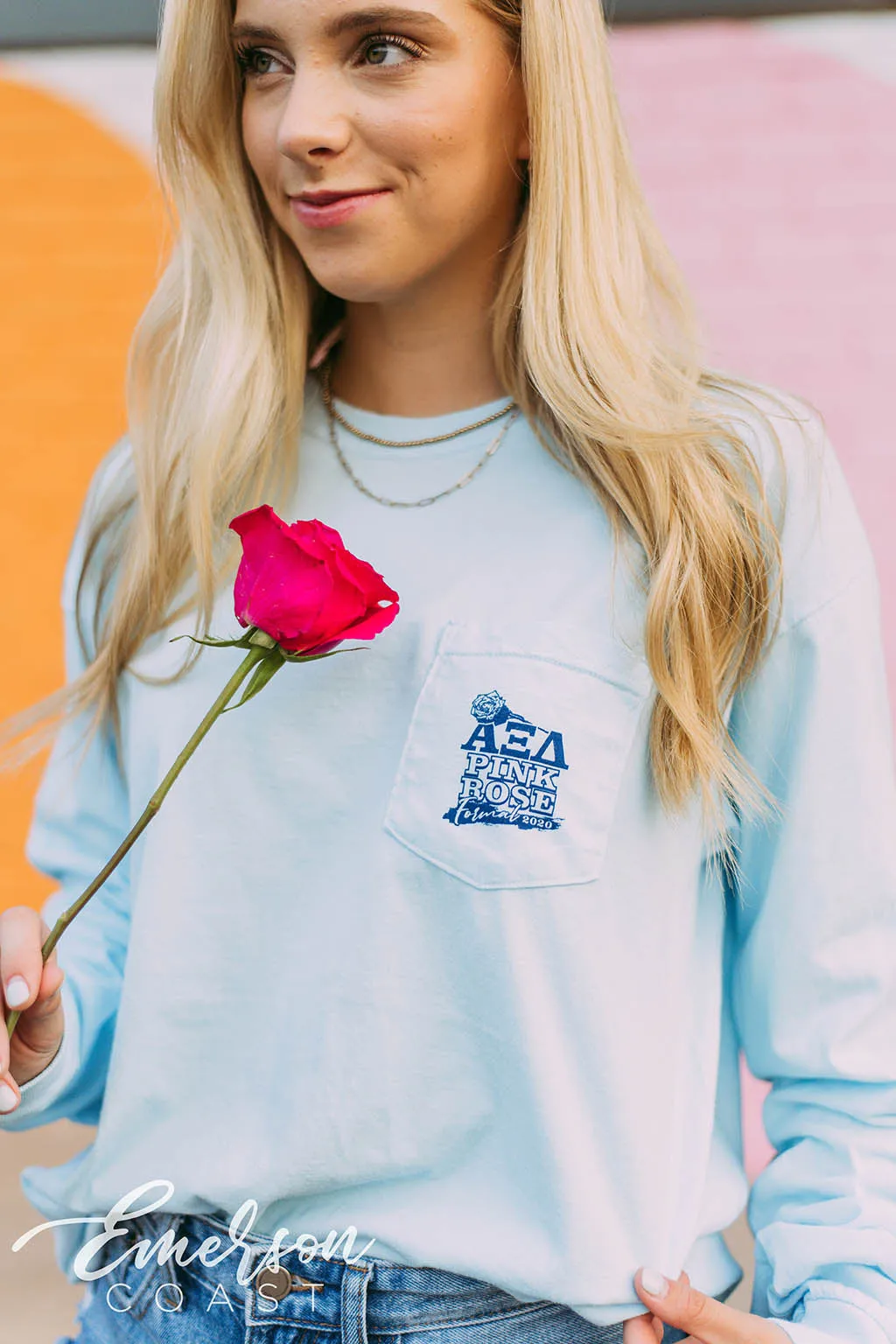 Alpha Xi Delta Pink Rose Formal Tee