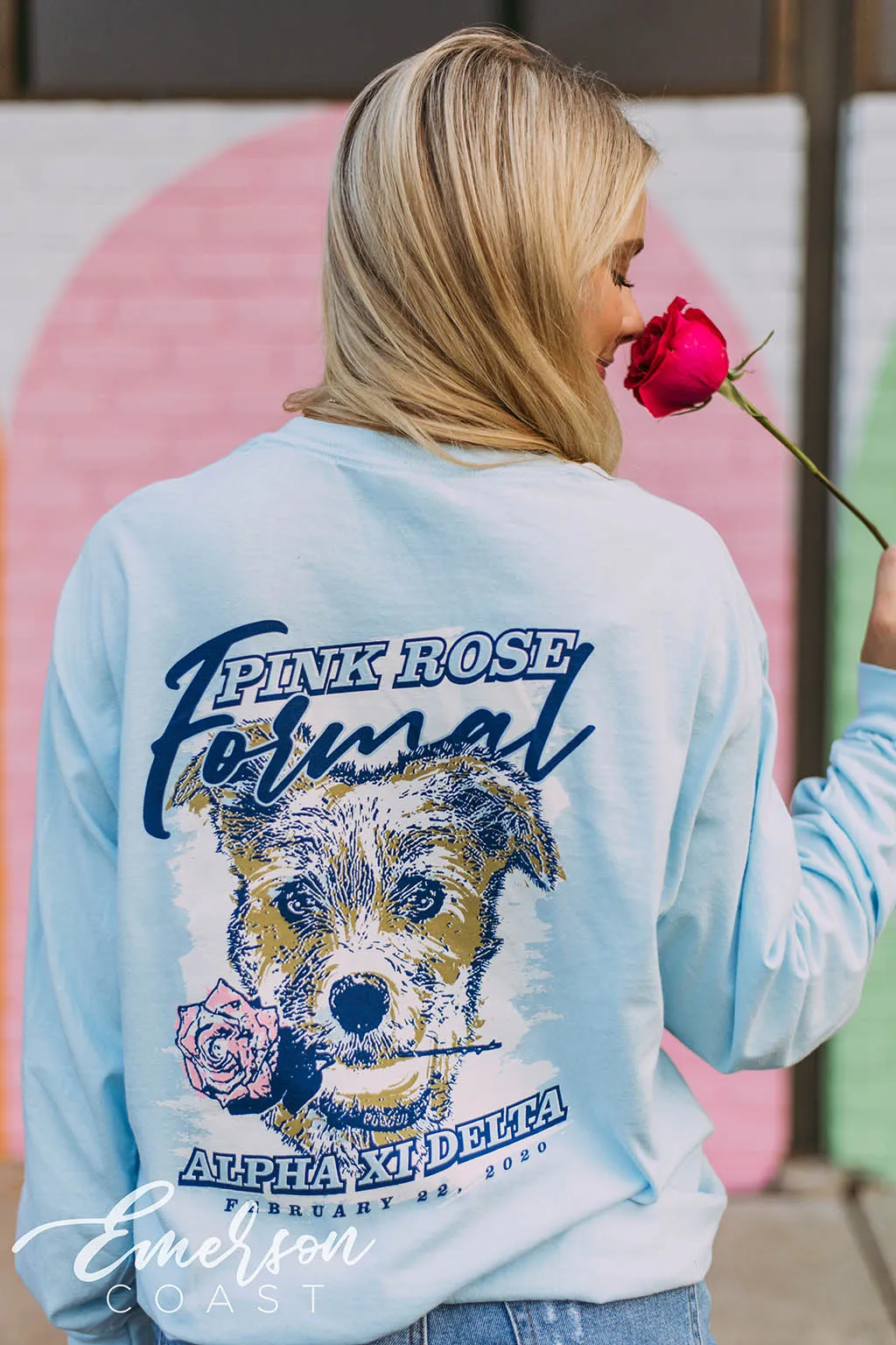 Alpha Xi Delta Pink Rose Formal Tee