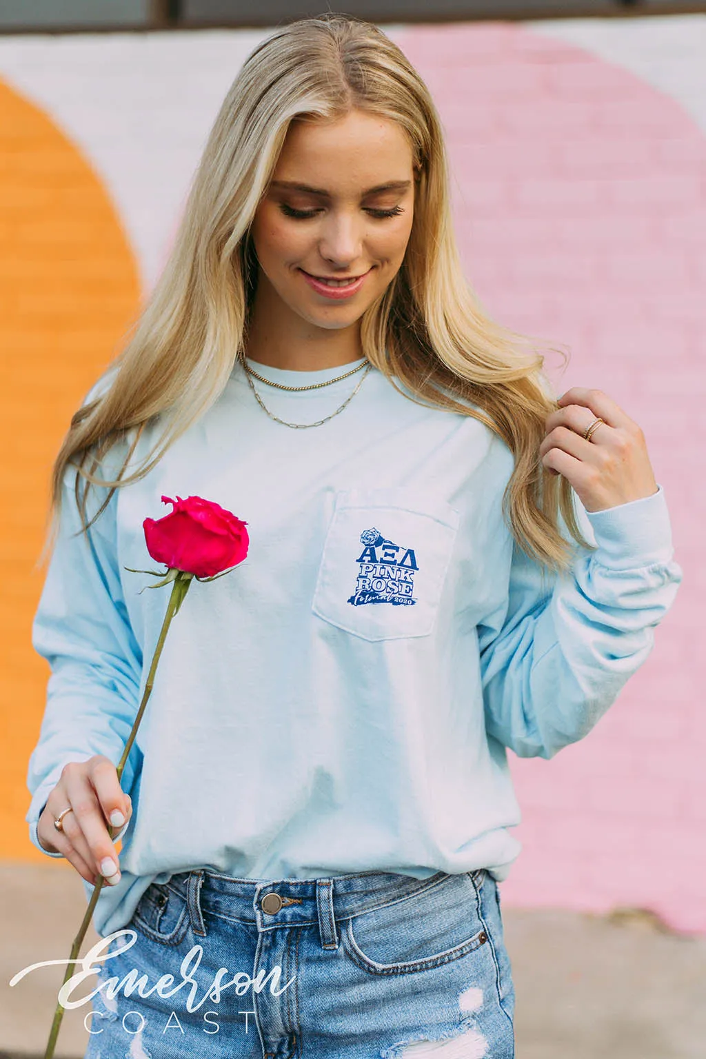 Alpha Xi Delta Pink Rose Formal Tee