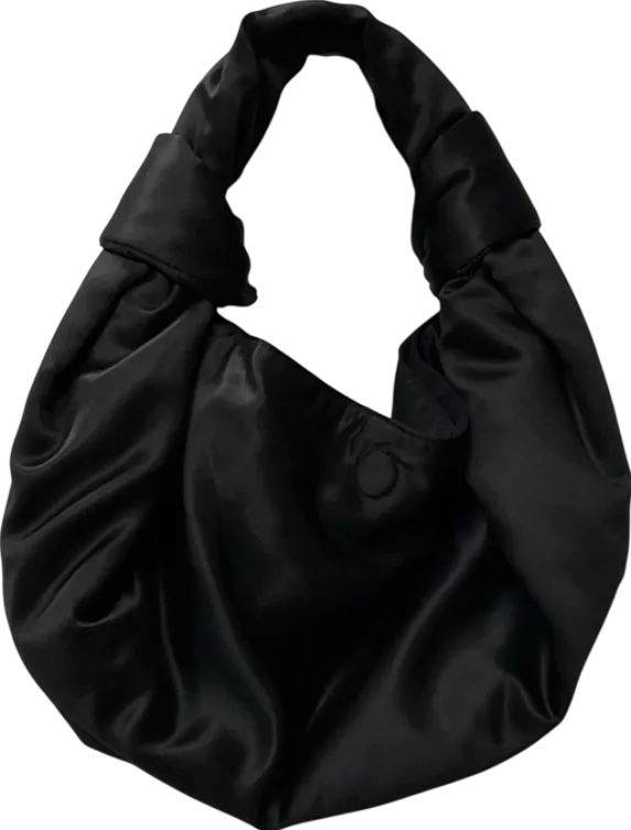 Anthropologie Black Satin Shoulder Bag One Size