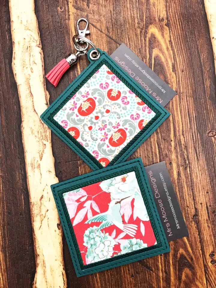 Applique ITH card holder set. Includes 4 designs total ( 2 sizes and 2 versions) machine embroidery design DIGITAL DOWNLOAD