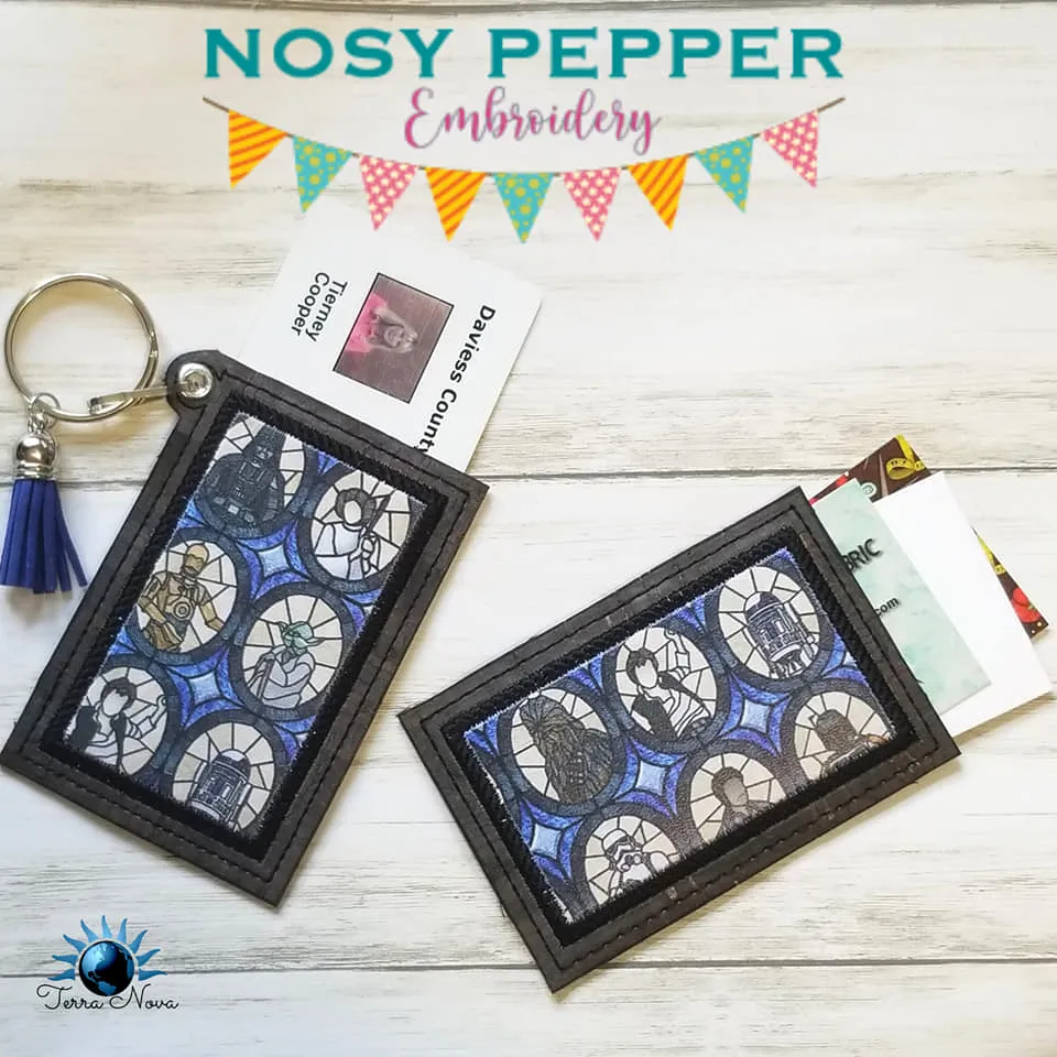 Applique ITH card holder set. Includes 4 designs total ( 2 sizes and 2 versions) machine embroidery design DIGITAL DOWNLOAD