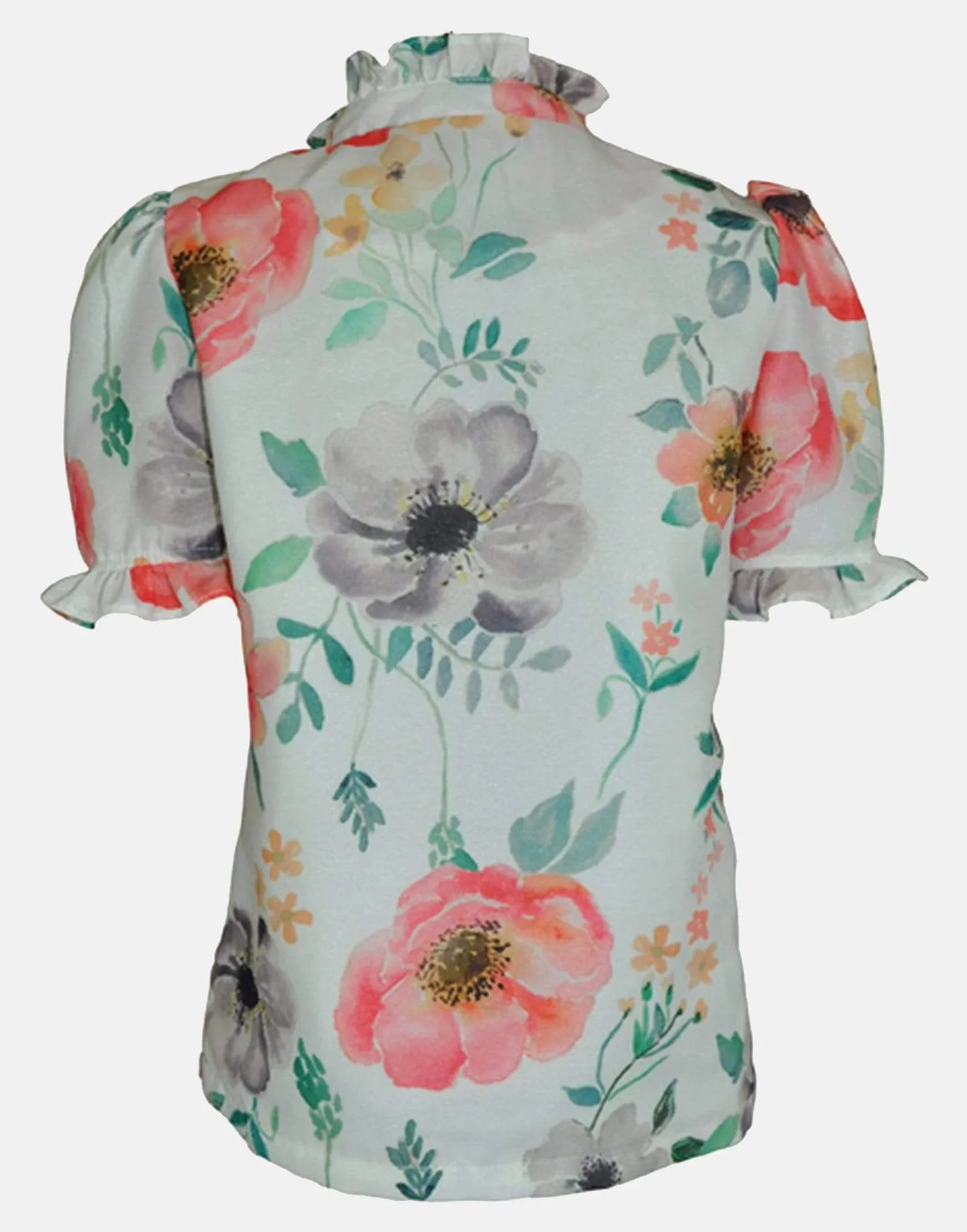 Aria: Coral poppy blouse
