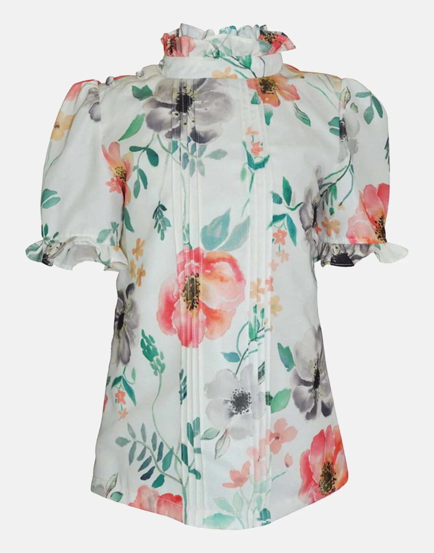 Aria: Coral poppy blouse
