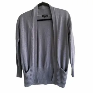ARITZIA Talula Cashmere Blend Open Front Long Sleeve Cardigan Sweater Blue XXS