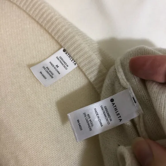 Athleta Finale Cashmere Wool Twist Front Sweater