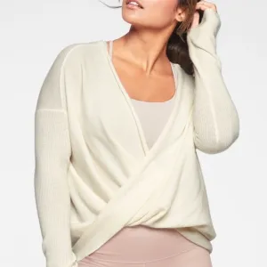 Athleta Finale Cashmere Wool Twist Front Sweater