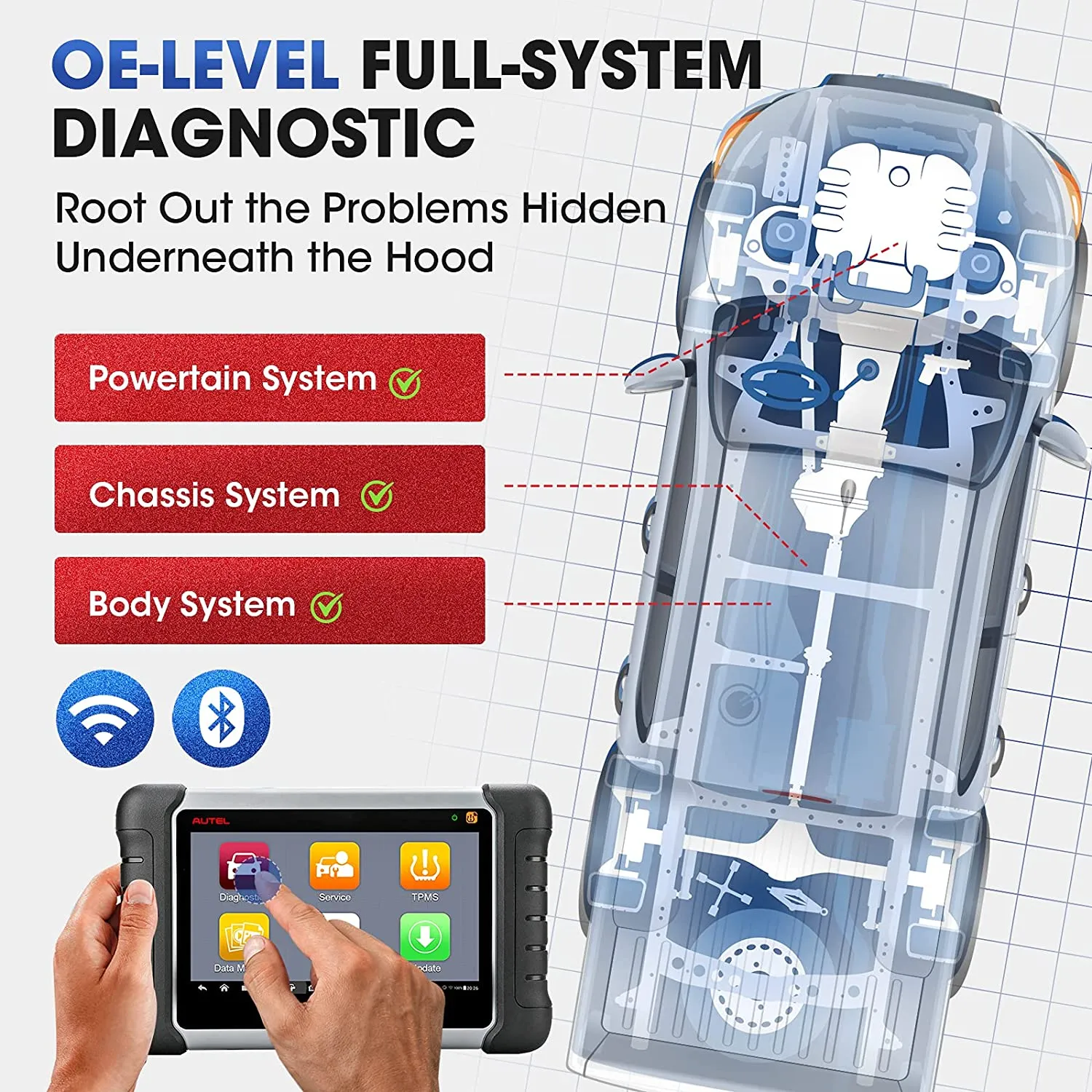 Autel MaxiCOM MK808TS TPMS Scanner With Complete TPMS and Sensor Programming