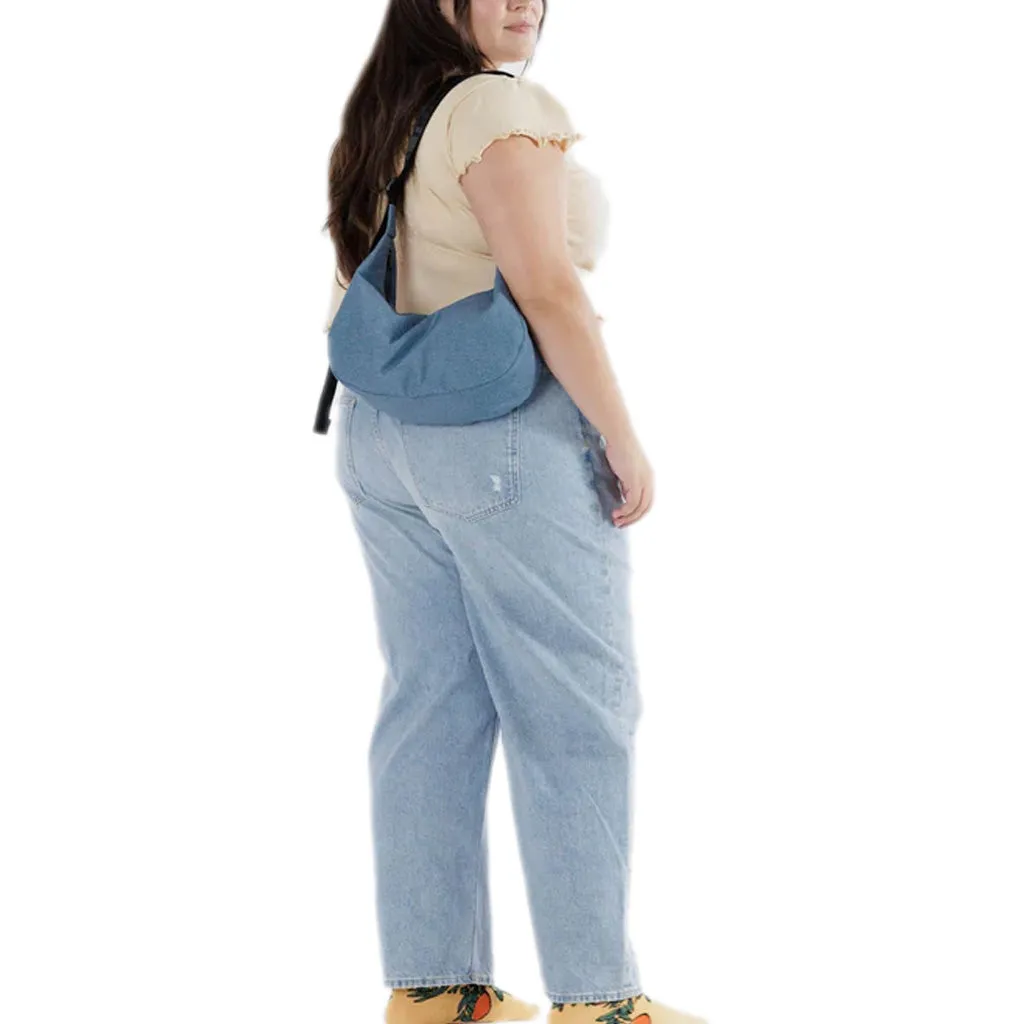 Baggu Medium Nylon Crescent Bag, Digital Denim