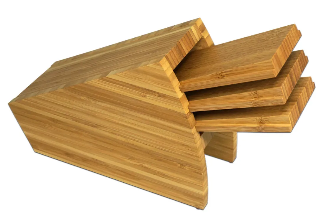 Bamboo Knife Stand Knife Block 4 slots (Teori)