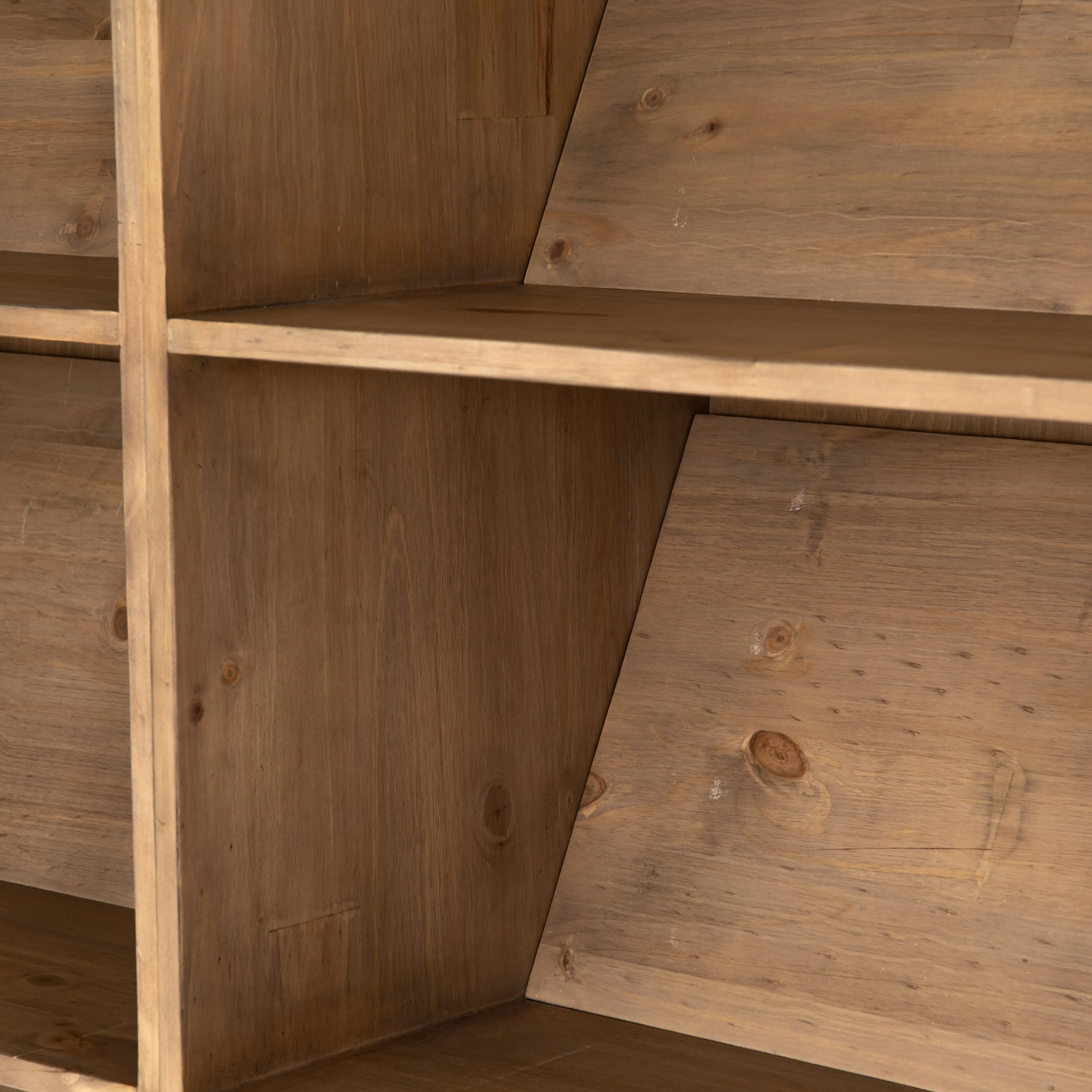 Bane Double Bookshelf with Ladder - Smoked Pine