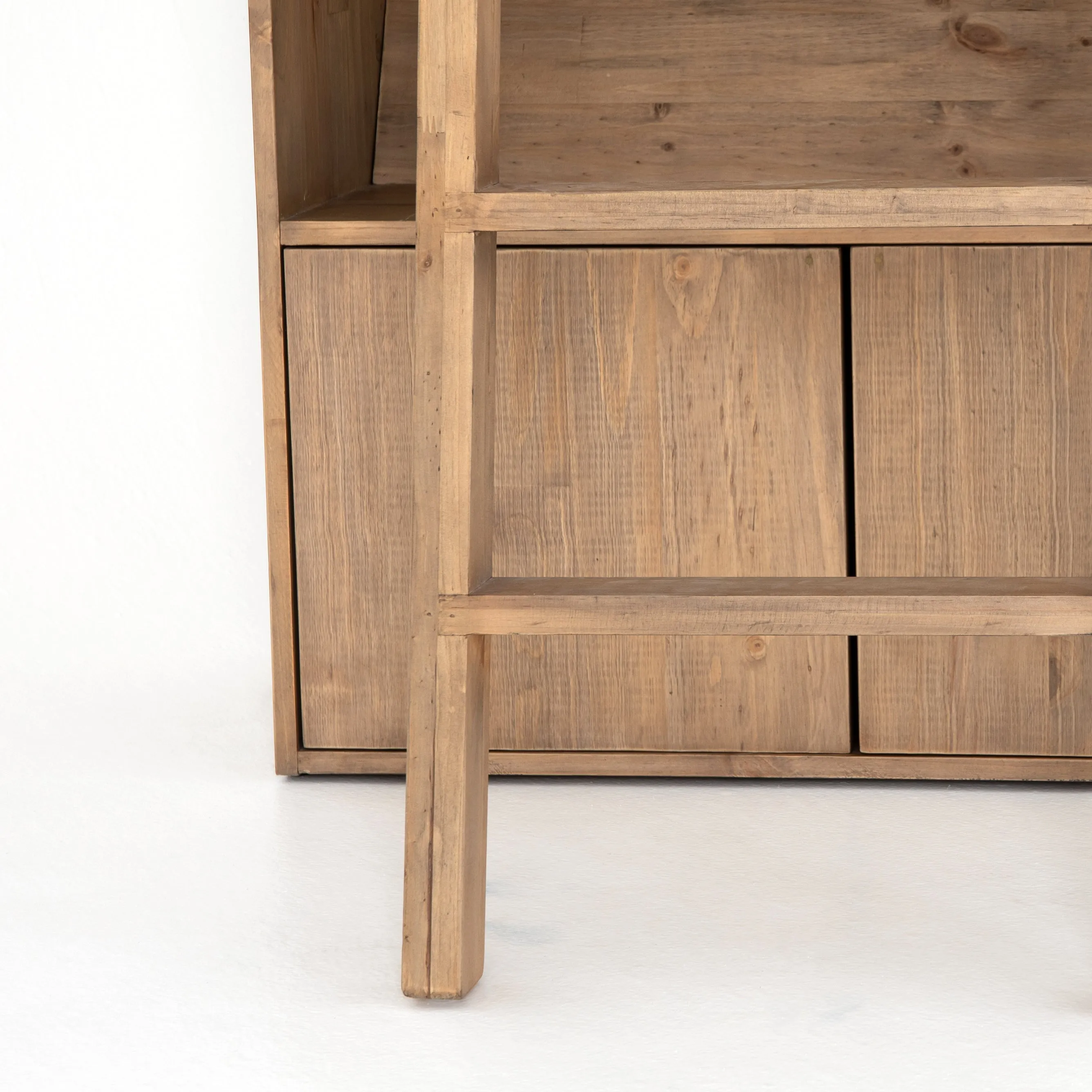 Bane Double Bookshelf with Ladder - Smoked Pine
